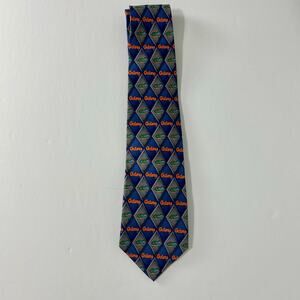 University of Florida Silk Tie 100% Silk Neck Tie College Dress Blue Orange